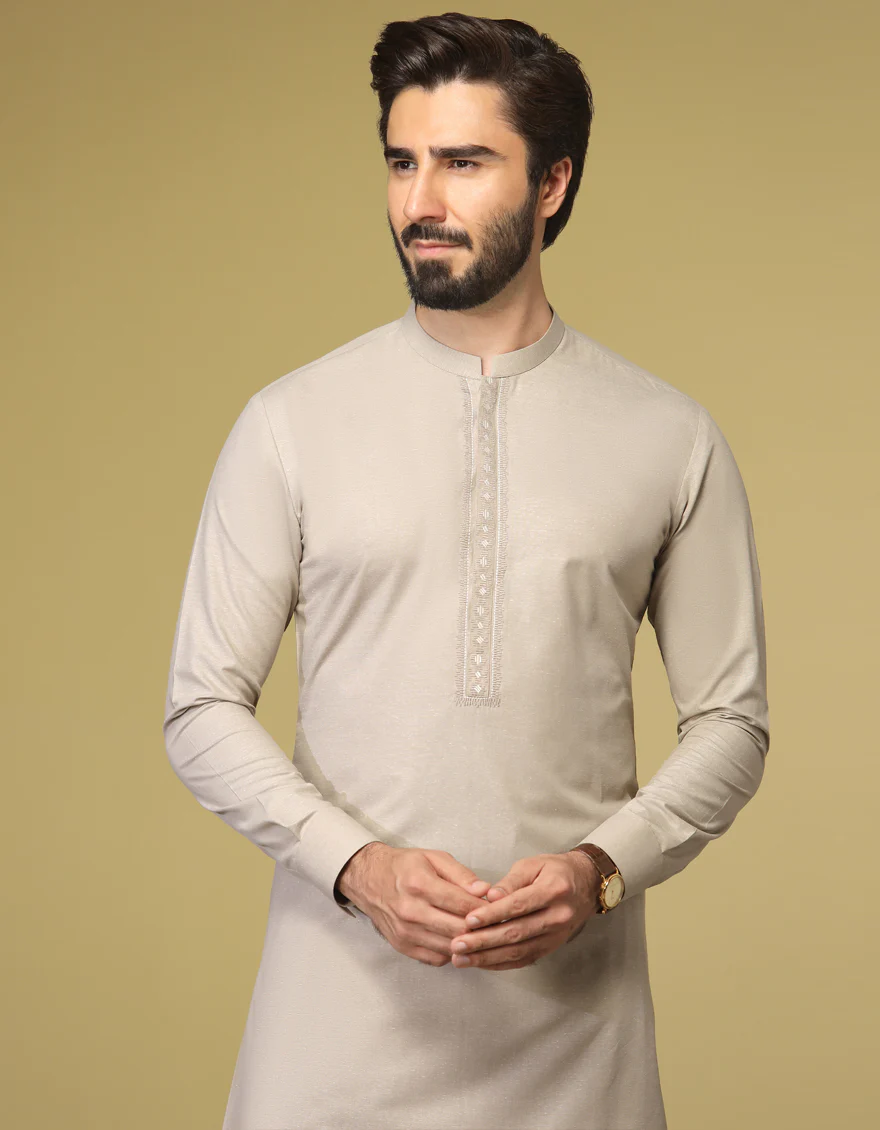 DUSTY BROWN BLENDED KAMEEZ SHALWAR | JJKS-S-US-34194/S22/JJ8238-SF - Image 3