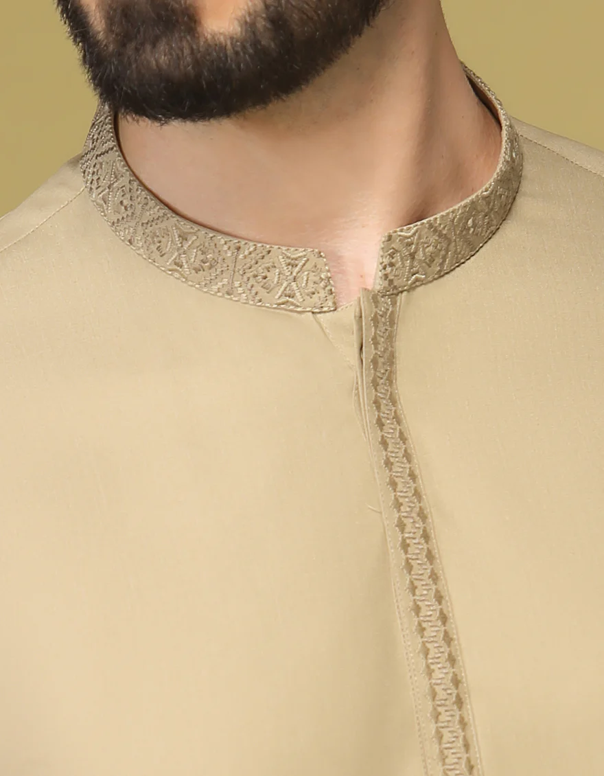 OLIVE BLENDED KAMEEZ SHALWAR | JJKS-S-US-34195/S22/JJ7669-SF - Image 2