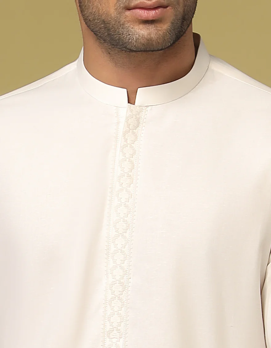 IVORY BLENDED KAMEEZ SHALWAR | JJKS-S-US-34196/S22/JJ8238-SF - Image 2