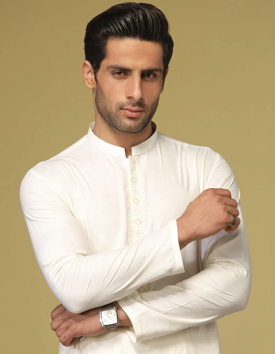 CREAM BLENDED KAMEEZ SHALWAR | JJKS-S-US-34202/S22/JJ8237-SF - Image 2
