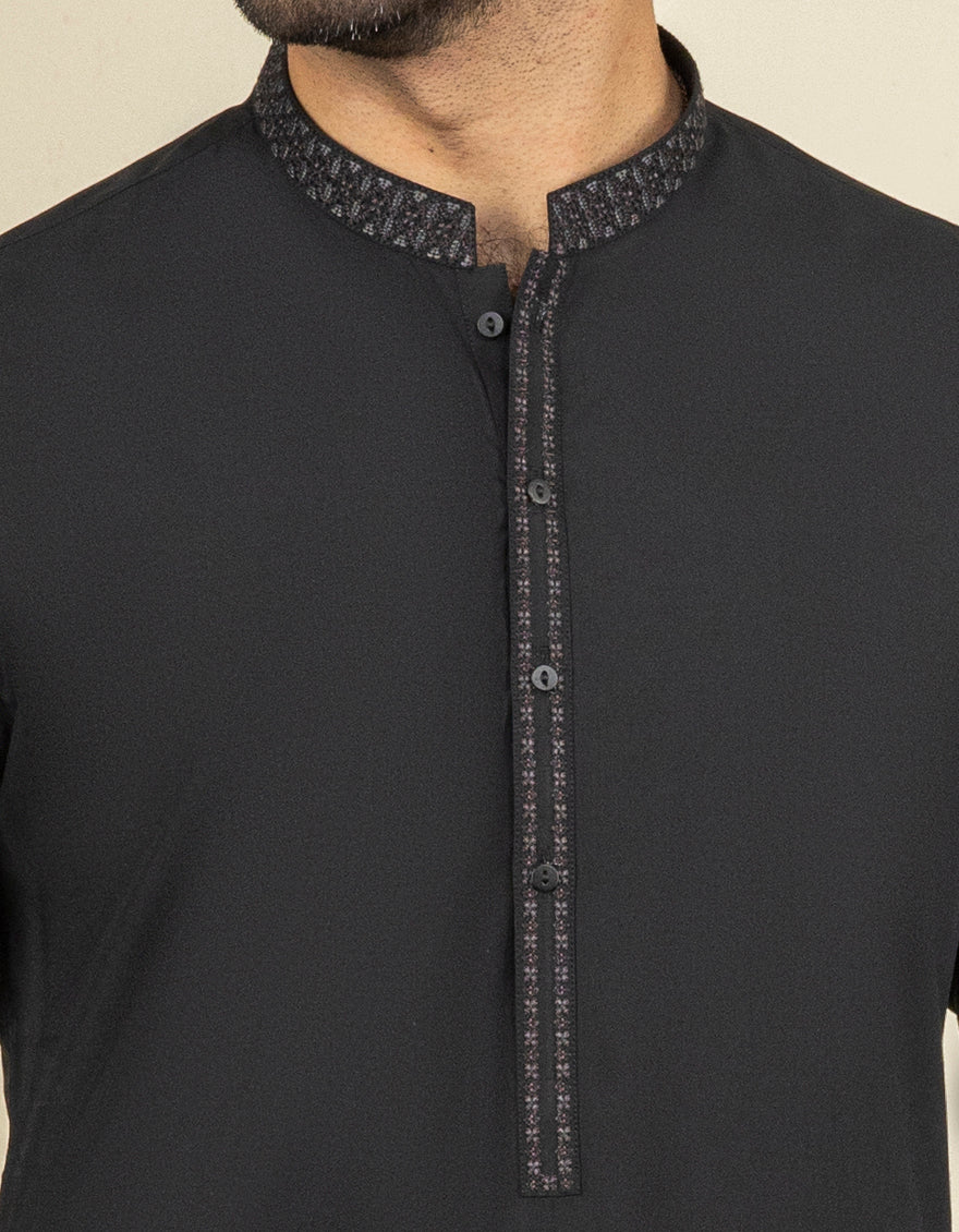BLACK BLENDED KAMEEZ SHALWAR | JJKS-S-US-34228/S22/JJ8189-SF - Image 2