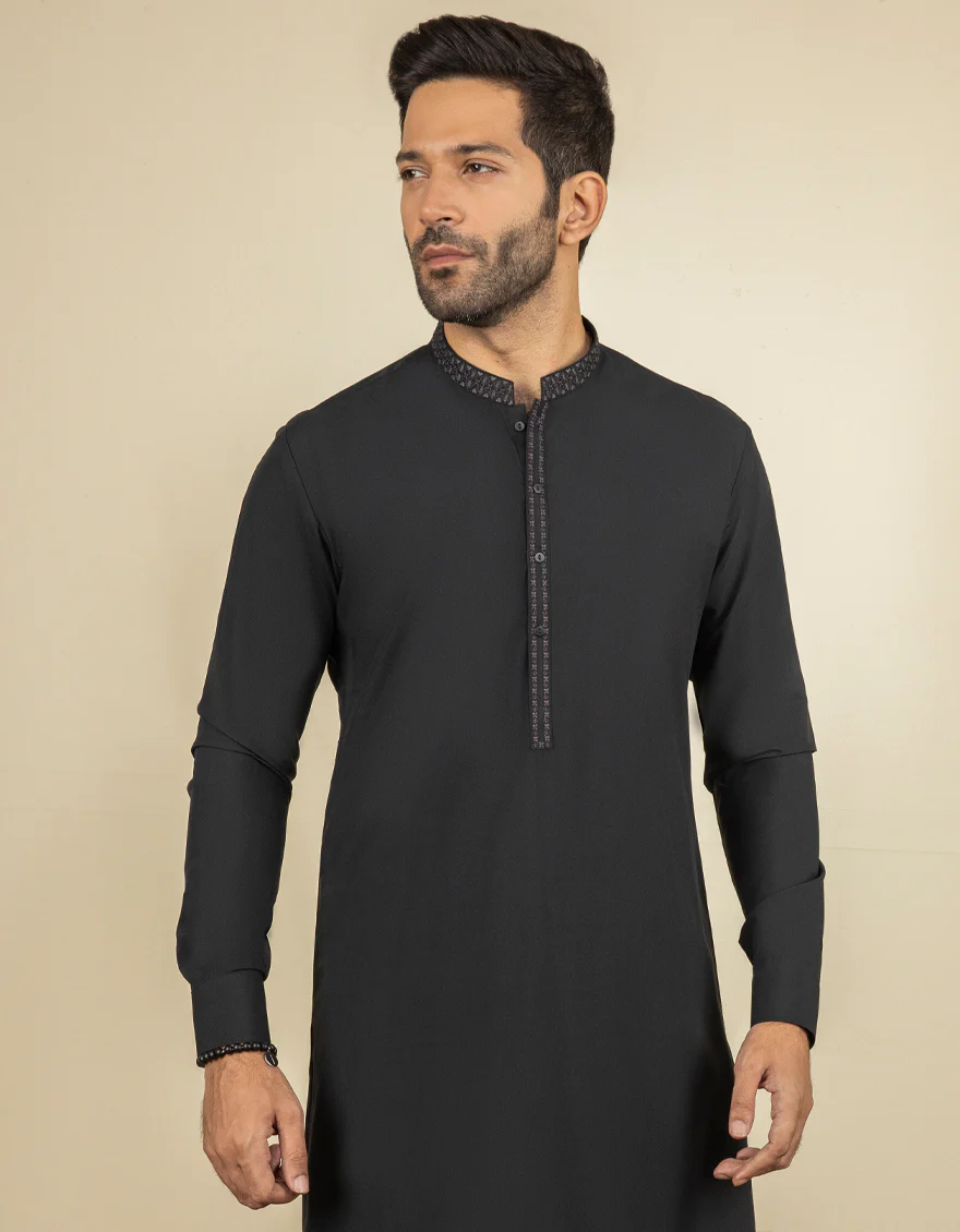 BLACK BLENDED KAMEEZ SHALWAR | JJKS-S-US-34228/S22/JJ8189-SF - Image 3