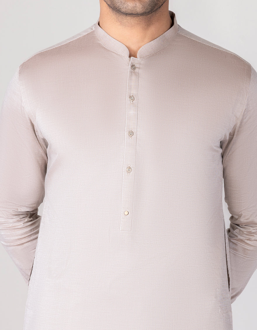 BROWN COTTON KAMEEZ SHALWAR | JJKS-S-US-34237/S22/JJ8197-CL - Image 2