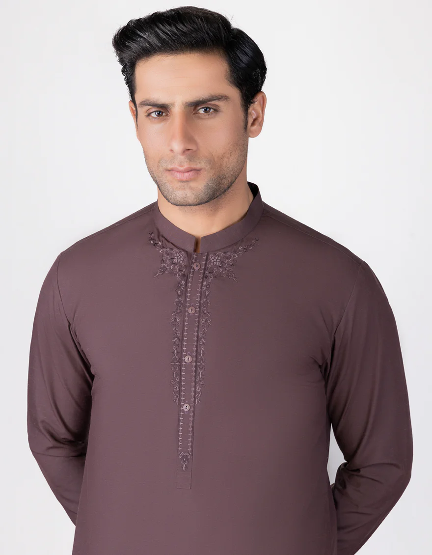 BROWN BLENDED KAMEEZ SHALWAR | JJKS-S-US-34299/S23/JJ8713-SF - Image 3