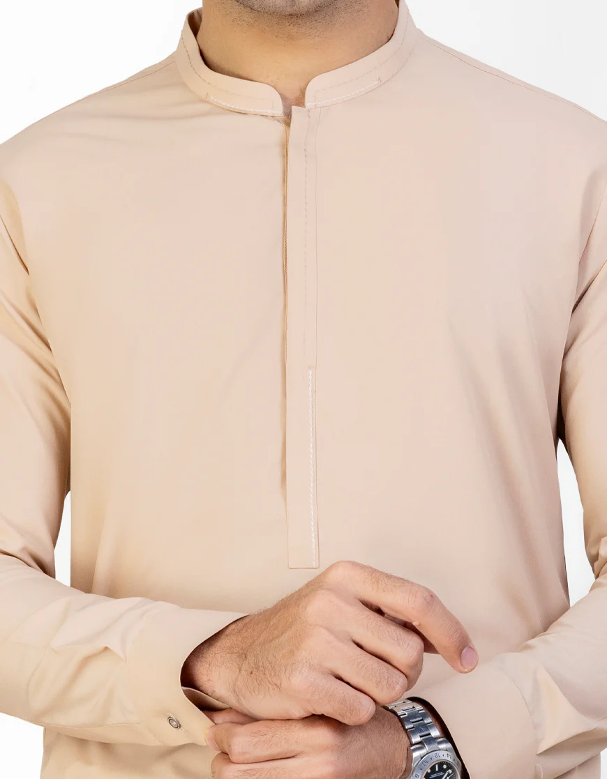 CAMEL BLENDED KAMEEZ SHALWAR | JJKS-S-US-34424/S23/JJ8725-CL - Image 3