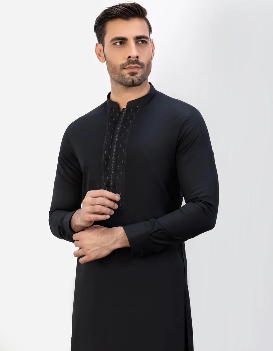 BLACK CVC KAMEEZ SHALWAR | JJKS-S-US-34482/S23/JJ8743-SF - Image 2