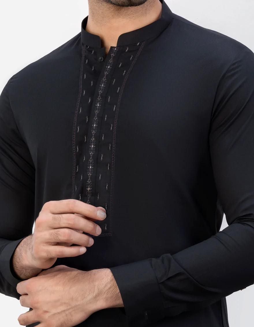 BLACK CVC KAMEEZ SHALWAR | JJKS-S-US-34482/S23/JJ8743-SF - Image 3
