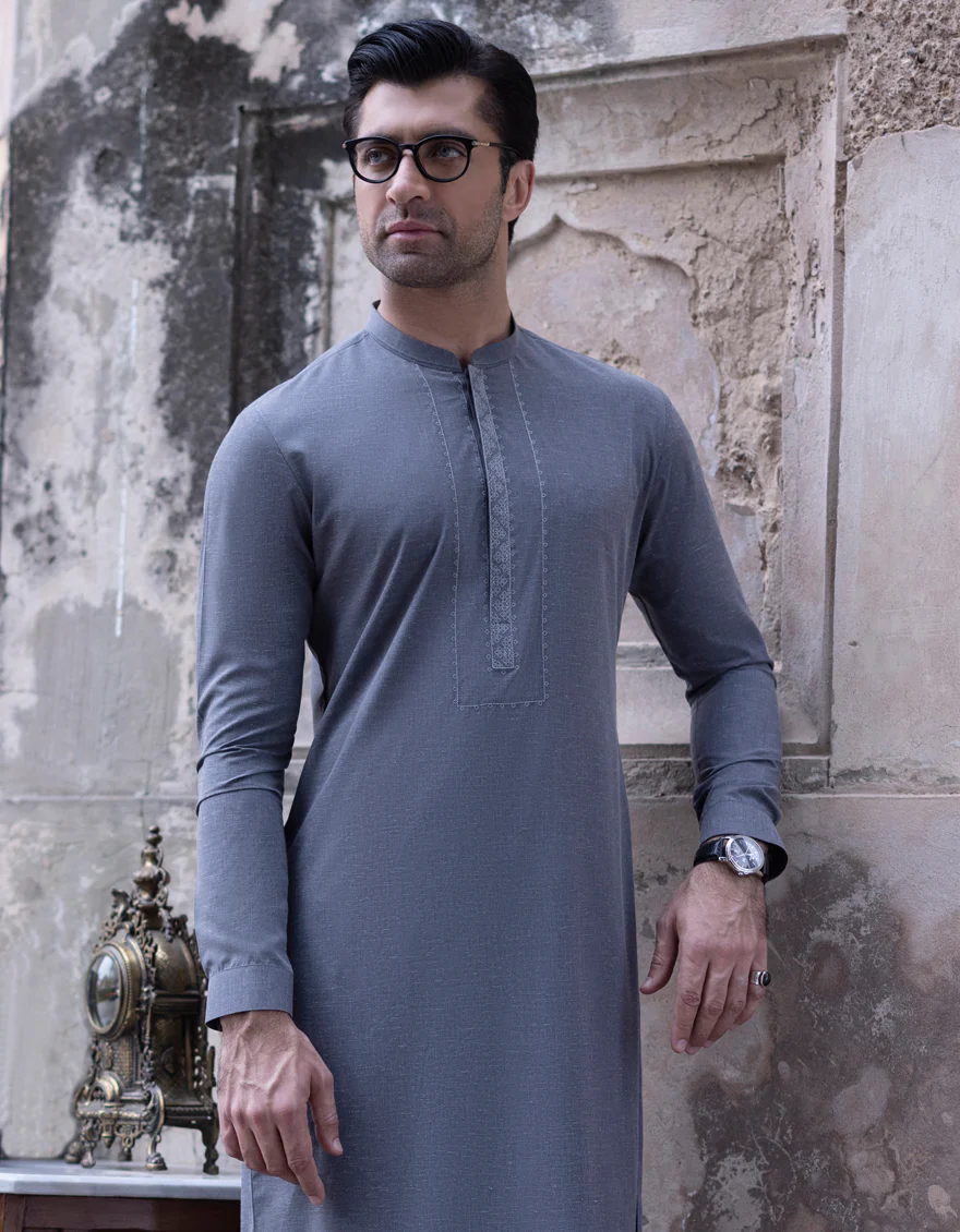GREY BLENDED KAMEEZ SHALWAR | JJKS-S-US-34732/S23/JJ8713-SF - Image 2