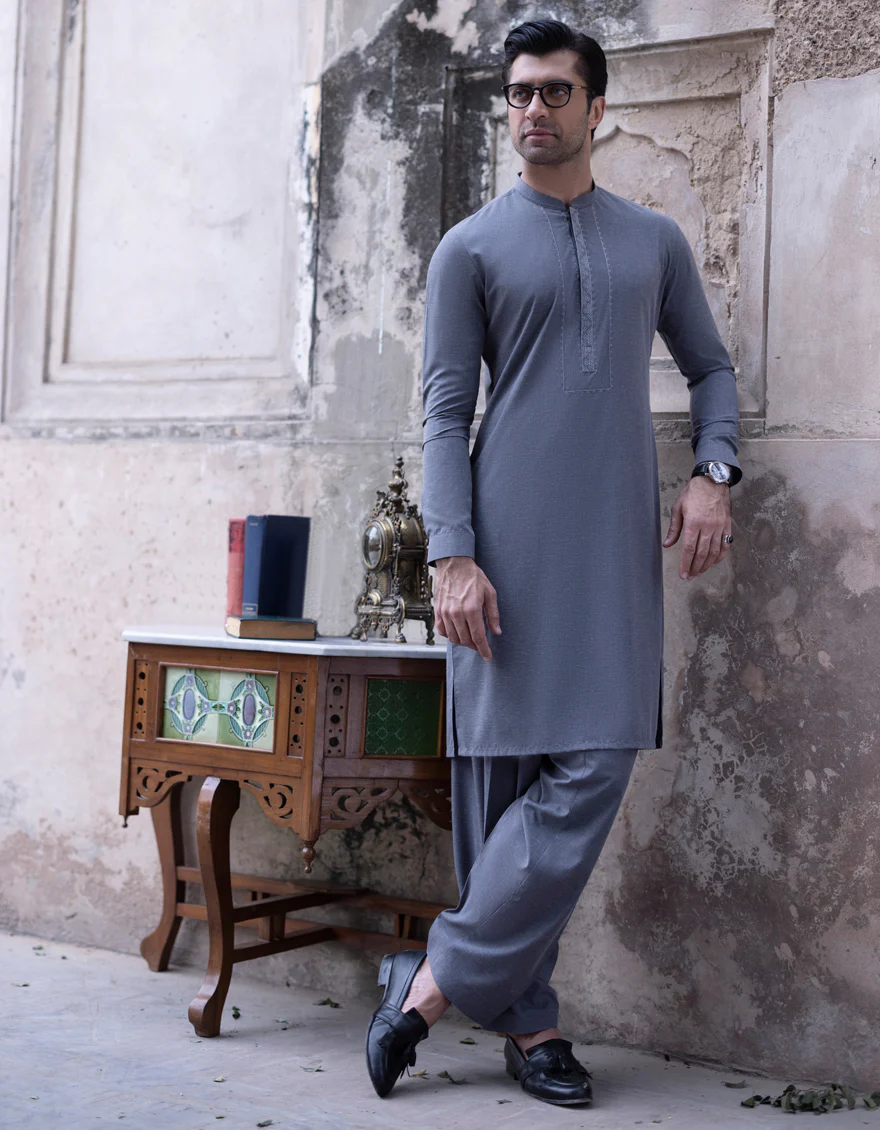 GREY BLENDED KAMEEZ SHALWAR | JJKS-S-US-34732/S23/JJ8713-SF - Image 4