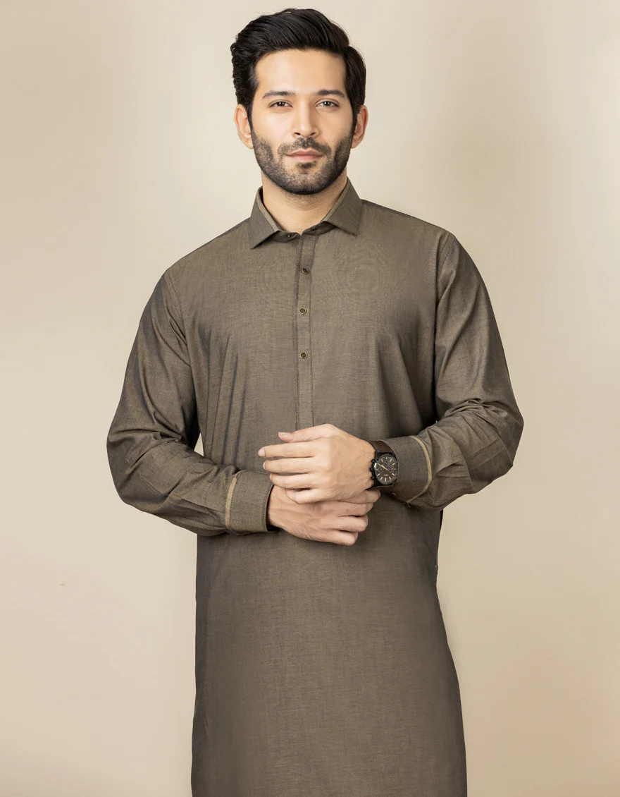SAND COTTON KAMEEZ SHALWAR | JJKS-S-US-35895/S22/JJ7613-EX - Image 2