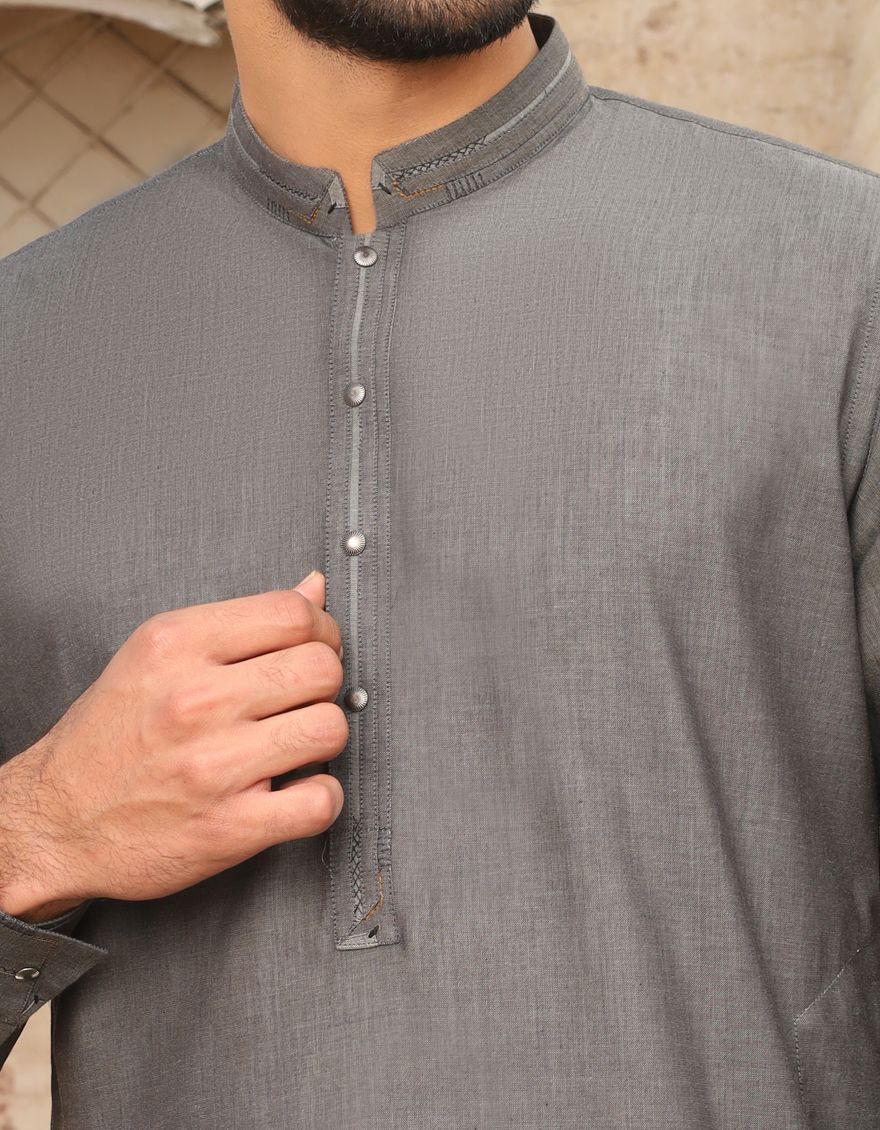 DARK GREY KAMEEZ SHALWAR | JJKS-S-US-36540/S19/JJ6451 - Image 2