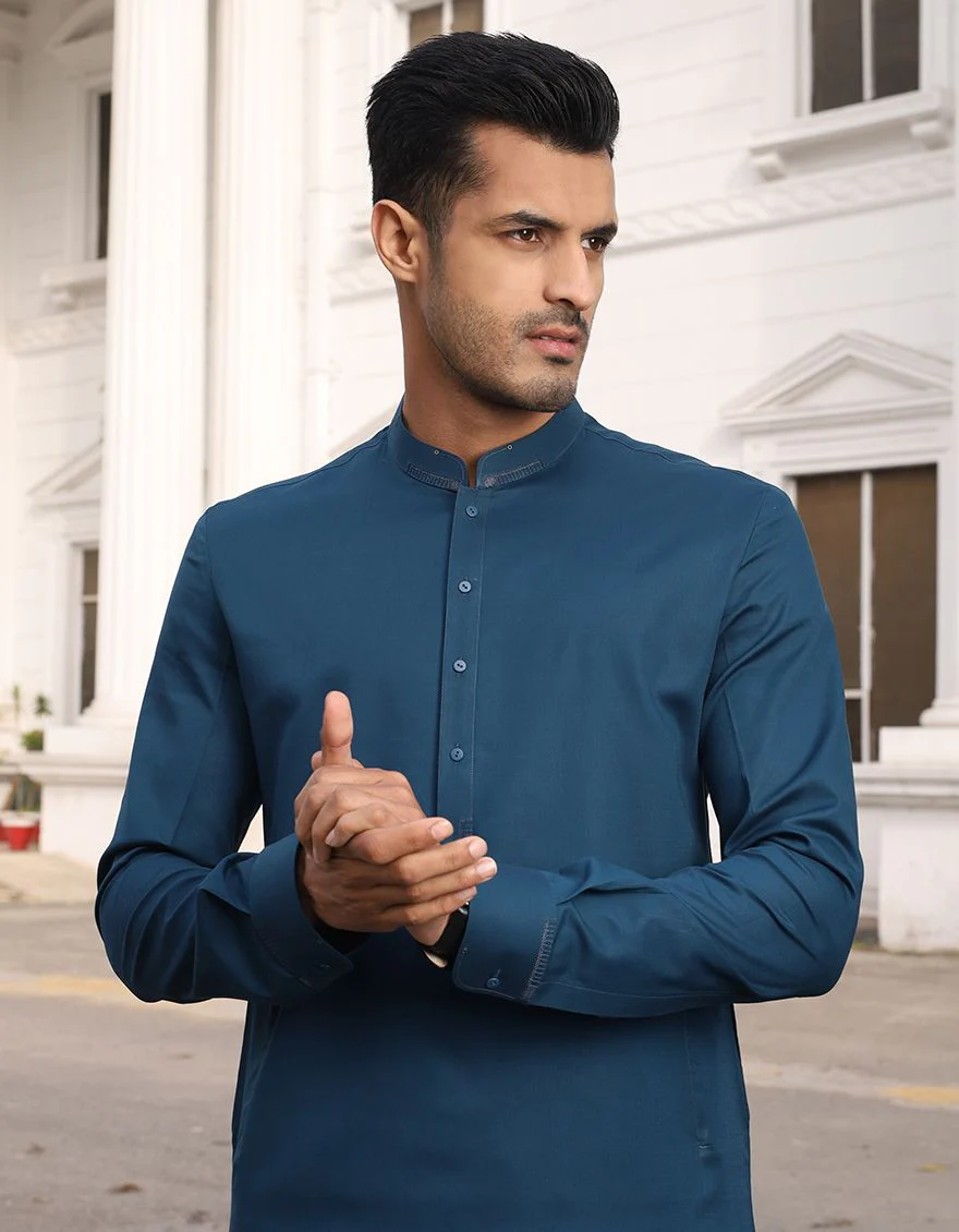 BLUE KAMEEZ SHALWAR | JJKS-S-US-36657/S20/JJ6978 - Image 2