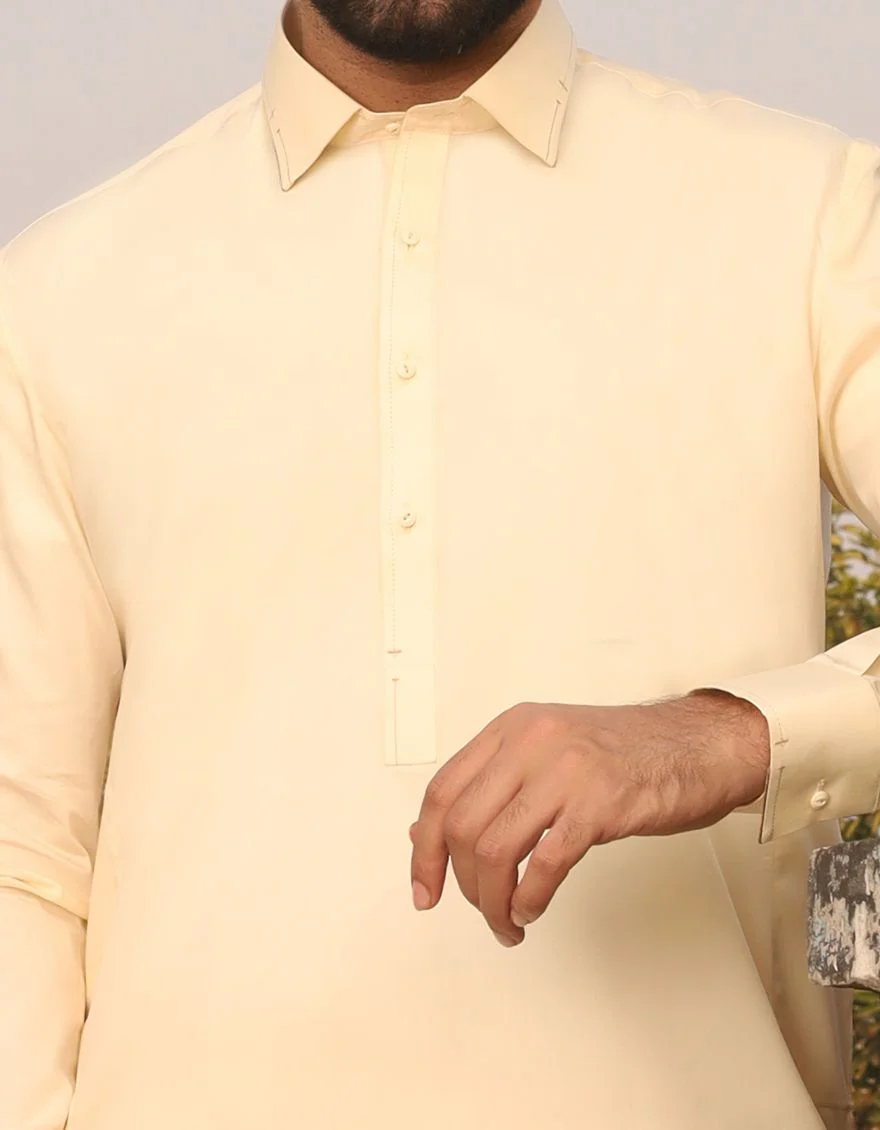 CREAM KAMEEZ SHALWAR | JJKS-S-US-36673/S21/JJ6863 - Image 2