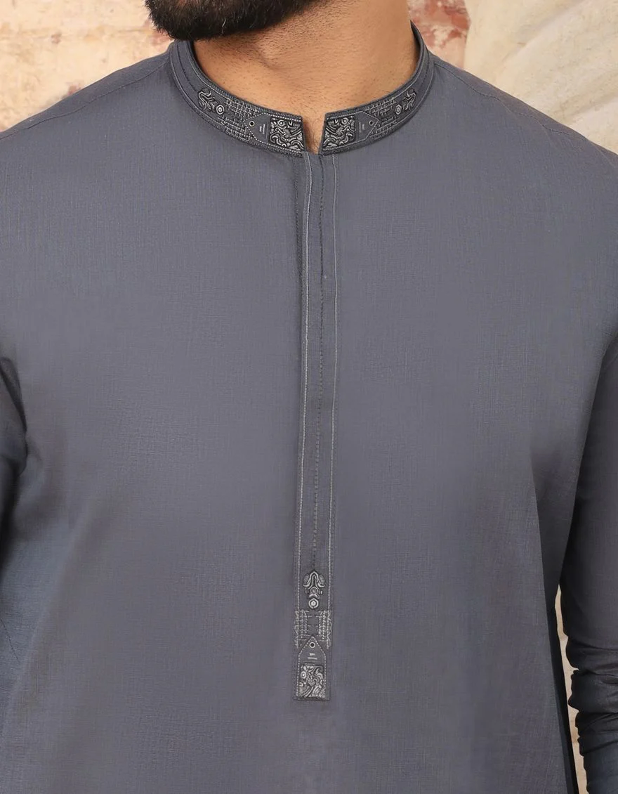 BLUISH GREY KAMEEZ SHALWAR | JJKS-S-US-36688/S20/JJ7069 - Image 2