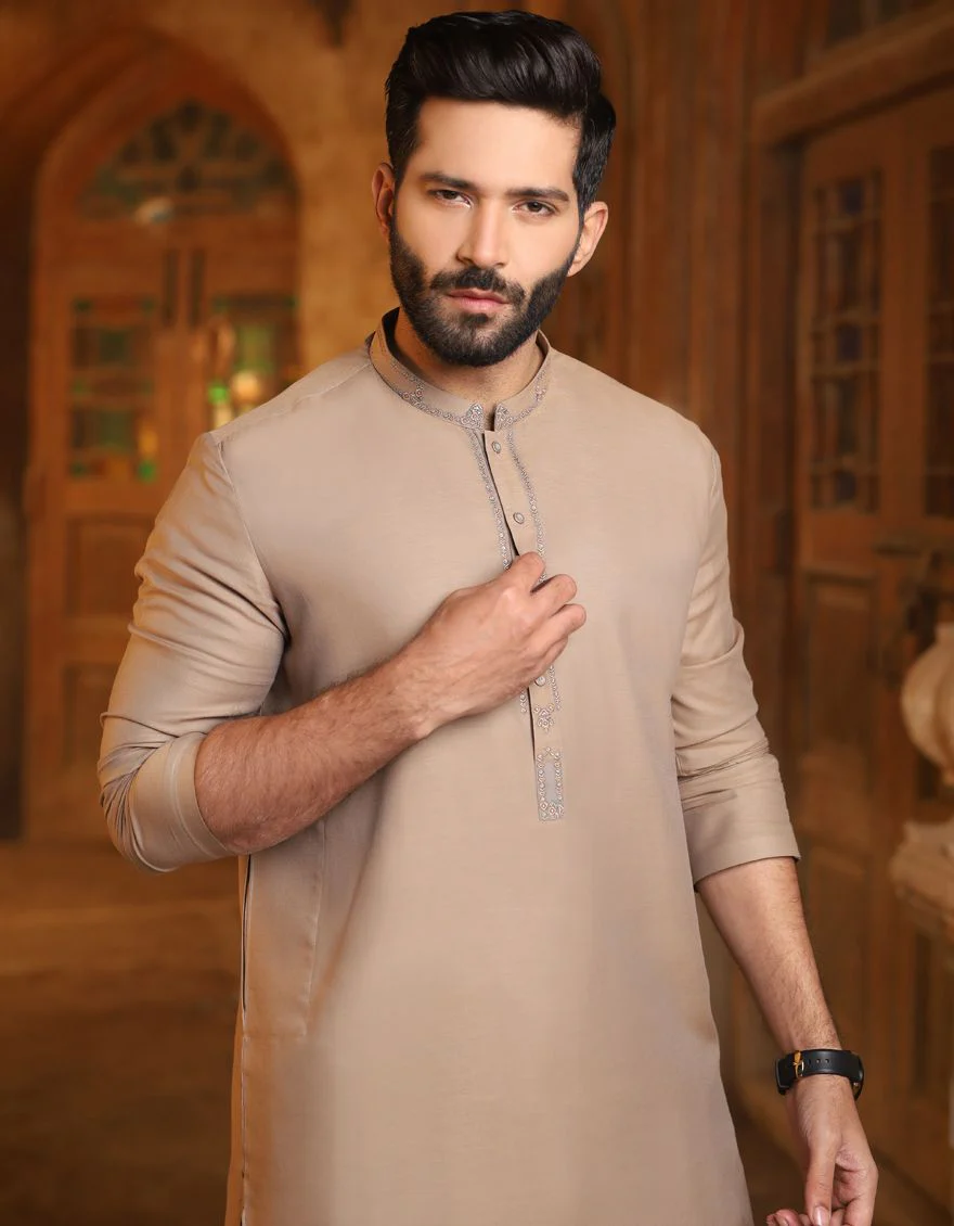 BISCUIT BROWN KAMEEZ SHALWAR | JJKS-S-US-36707/S21/JJ7018 - Image 2