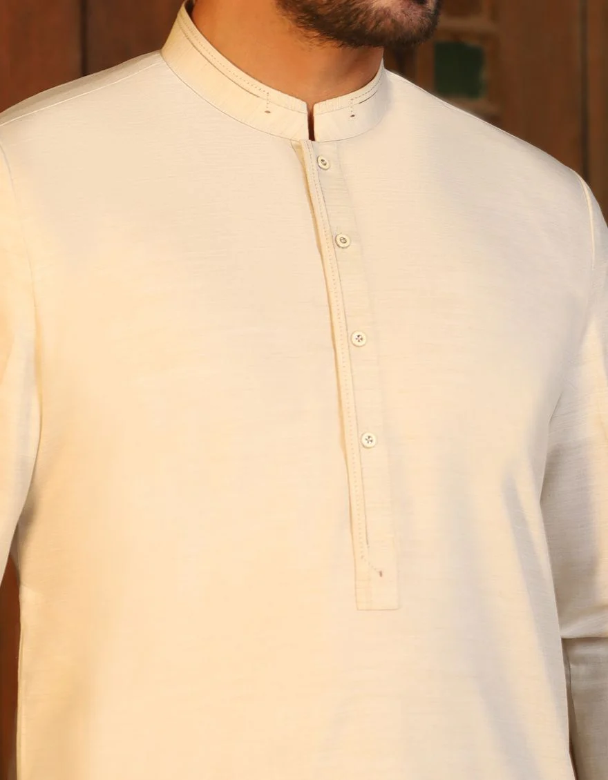 CREAM KAMEEZ SHALWAR | JJKS-S-US-36750/S21/JJ6952 - Image 2