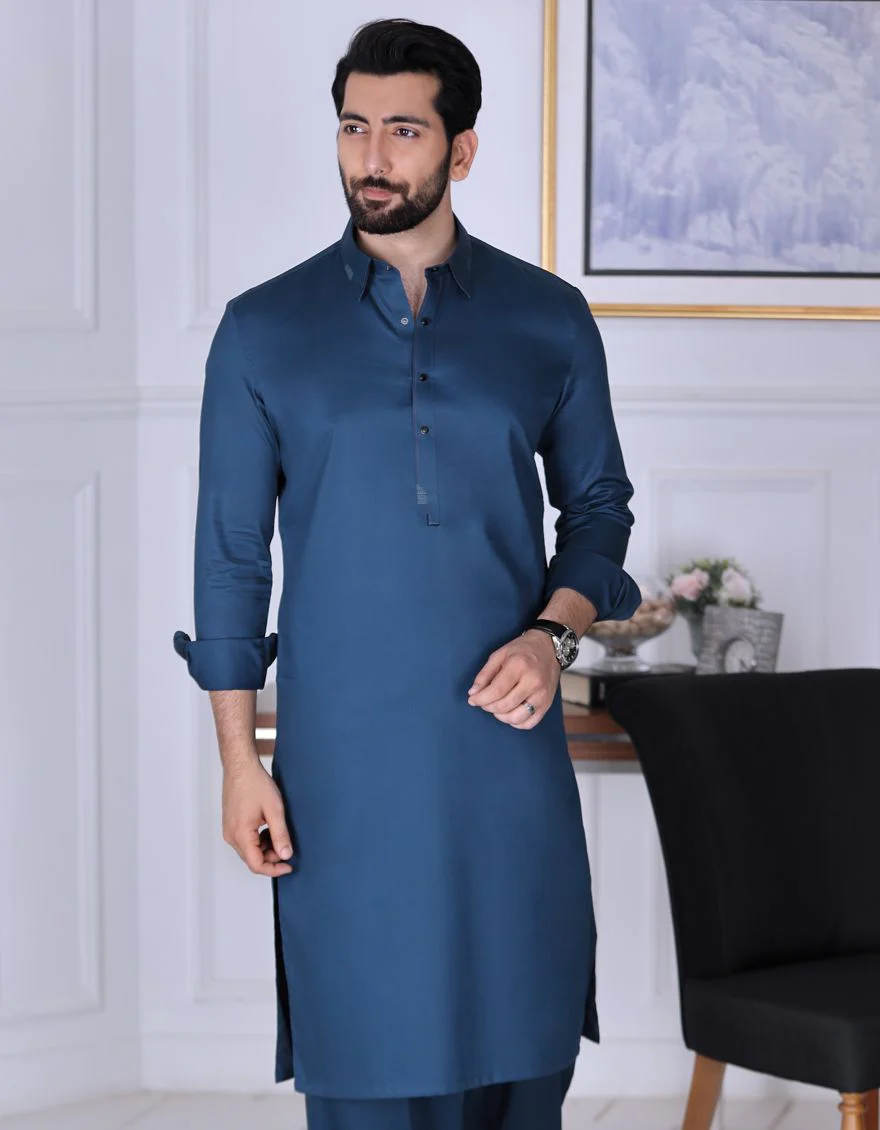 MID NT BLUE KAMEEZ SHALWAR | JJKS-S-US-36783/S21/JJ6888-EX - Image 4