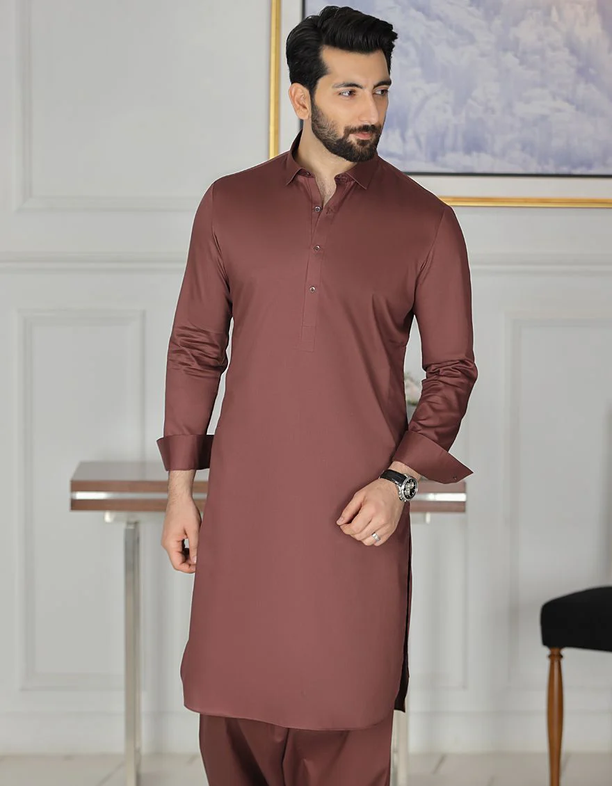 REDDISH BROWN KAMEEZ SHALWAR | JJKS-S-US-36797/S21/JJ6888-EX - Image 2