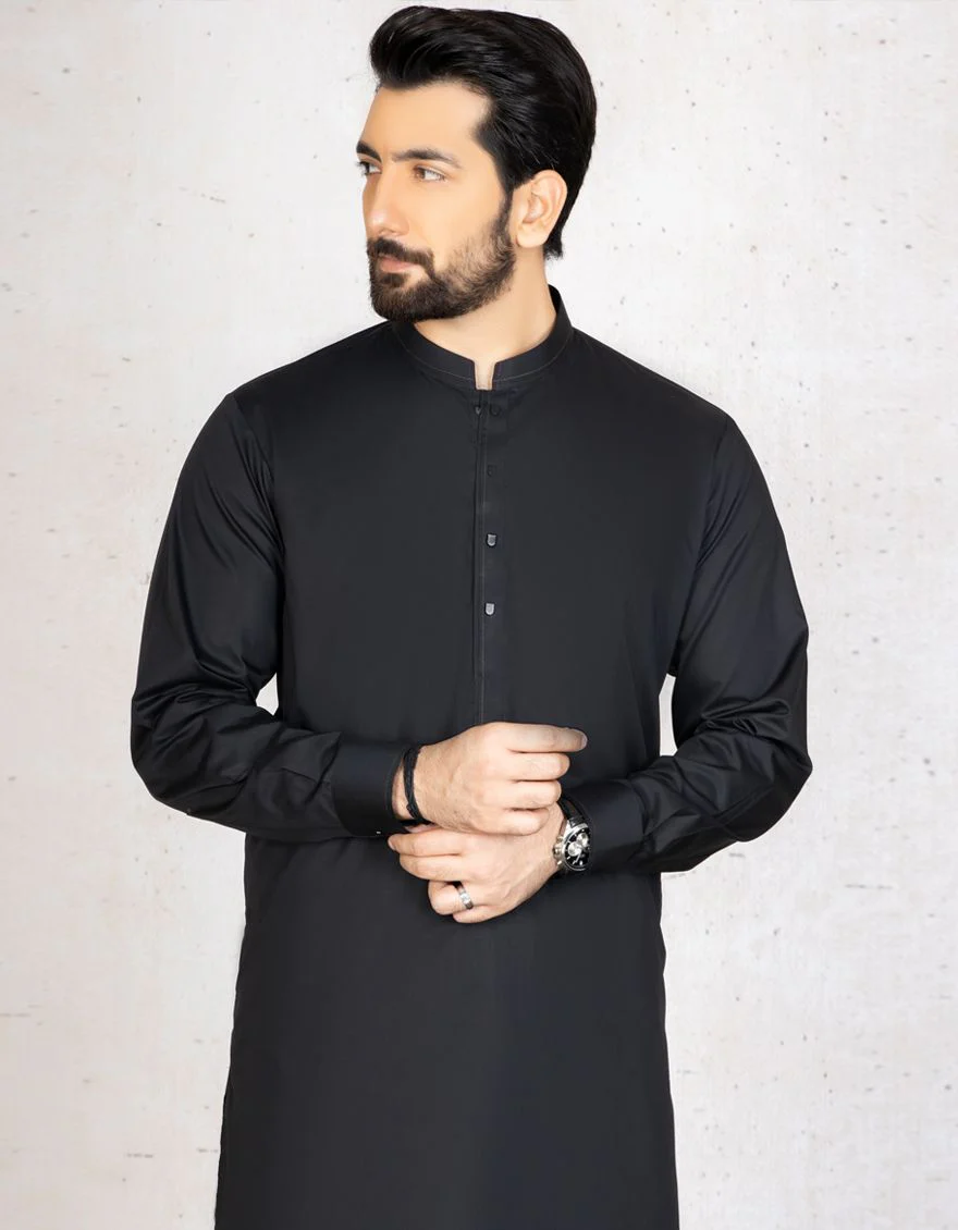 BLACK KAMEEZ SHALWAR | JJKS-S-US-36805/S21/JJ6863-EX - Image 3