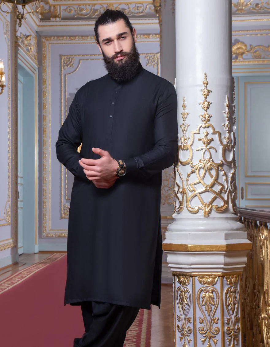 BLACK KAMEEZ SHALWAR | JJKS-S-US-36806/S21/JJ7230-CL - Image 2