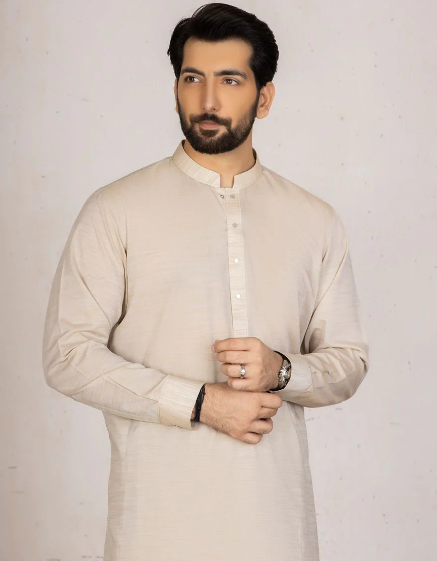 BEIGE KAMEEZ SHALWAR | JJKS-S-US-36807/S21/JJ7115-PN - Image 3