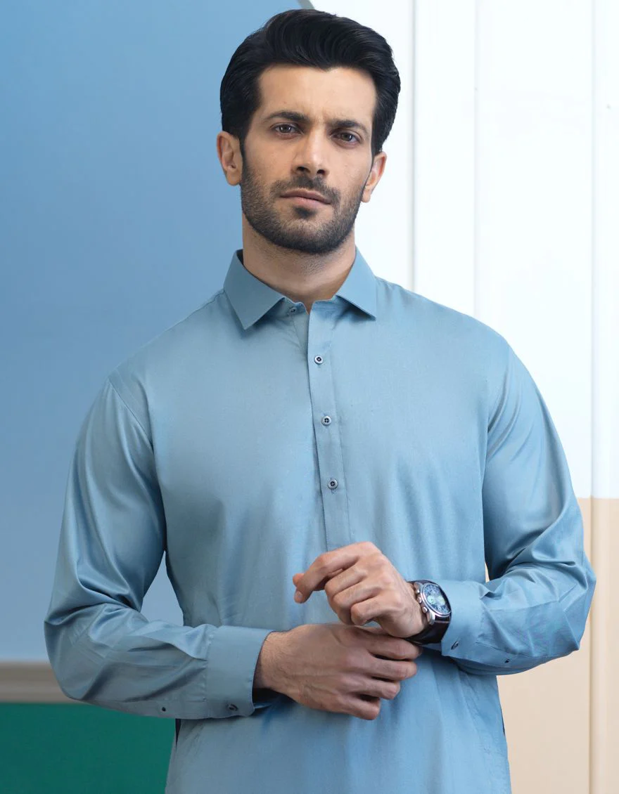 BLUISH GREY KAMEEZ SHALWAR | JJKS-S-US-36810/S21/JJ7025-PN - Image 2