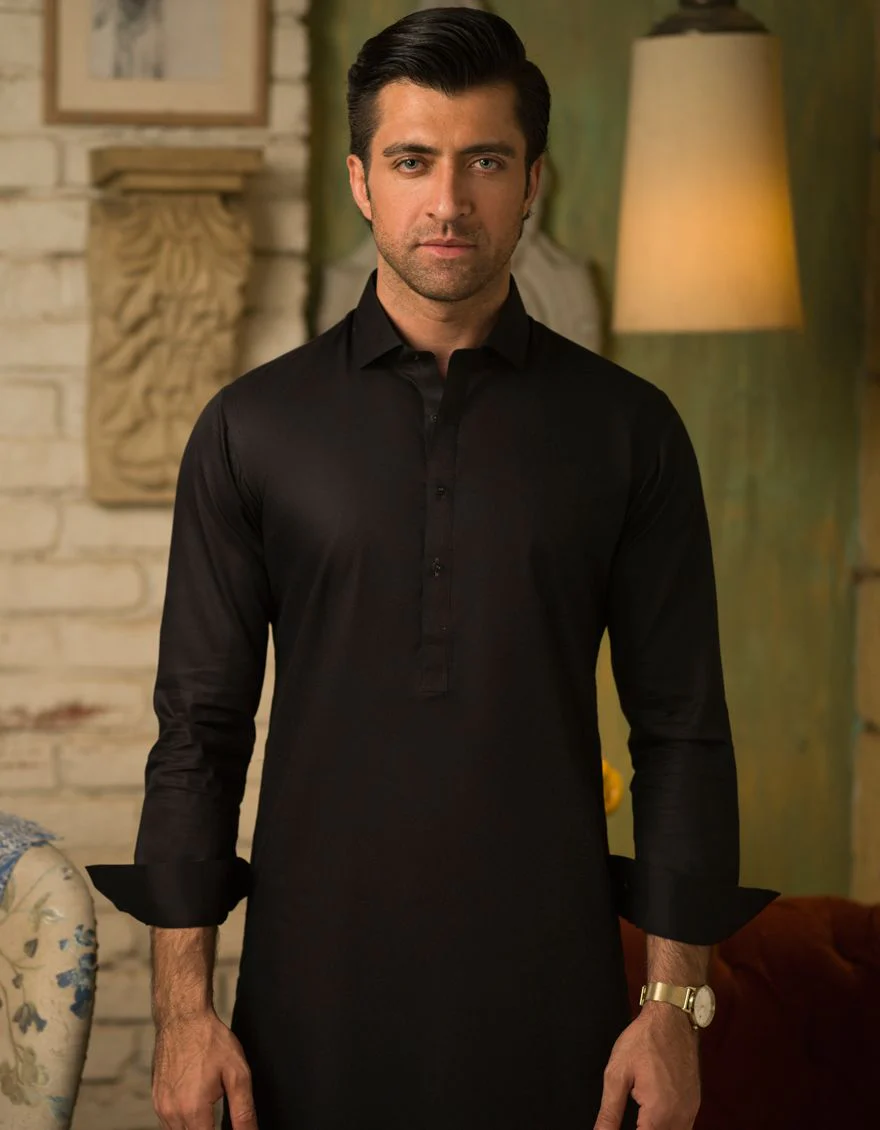 BLACK KAMEEZ SHALWAR | JJKS-S-US-36815/S21/JJ6887-PN - Image 2