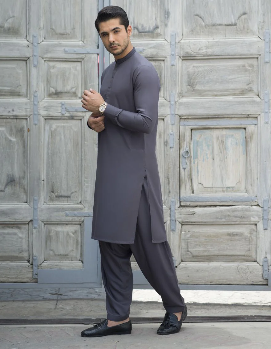 MAGNET GREY KAMEEZ SHALWAR | JJKS-S-US-36823/S21/JJ7231-SF - Image 4