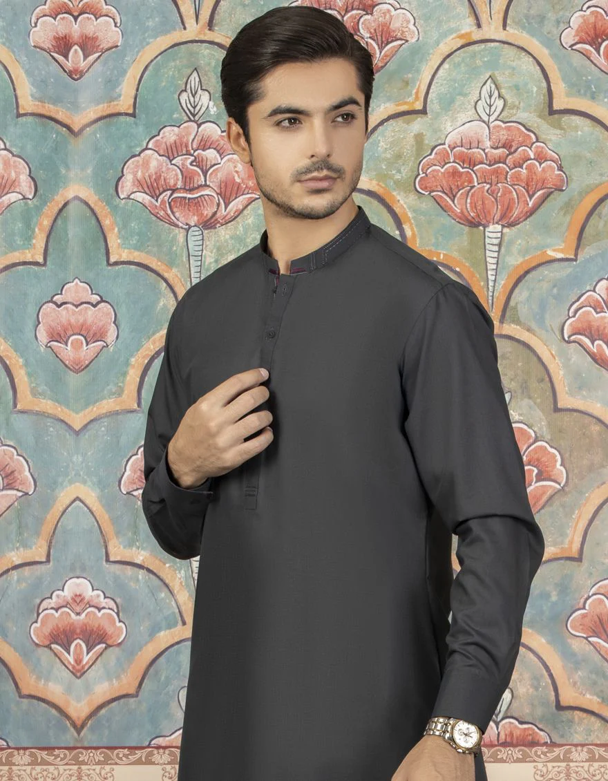 DARK GREY KAMEEZ SHALWAR | JJKS-S-US-36829/S21/JJ7409-CL - Image 2