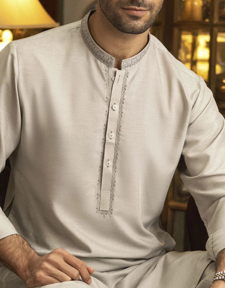 GREY KAMEEZ SHALWAR | JJKS-S-US-36857/S22/JJ7410-SF - Image 2