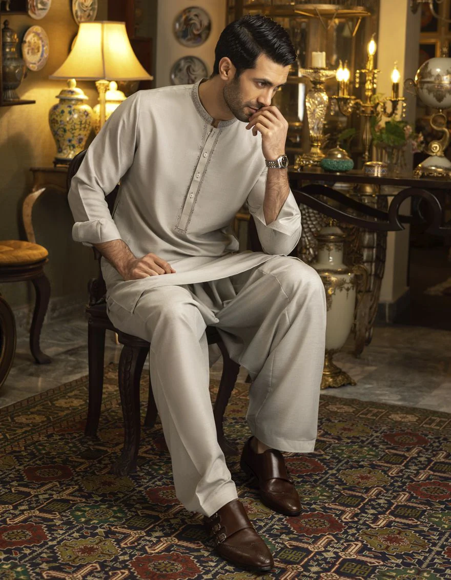 GREY KAMEEZ SHALWAR | JJKS-S-US-36857/S22/JJ7410-SF - Image 4