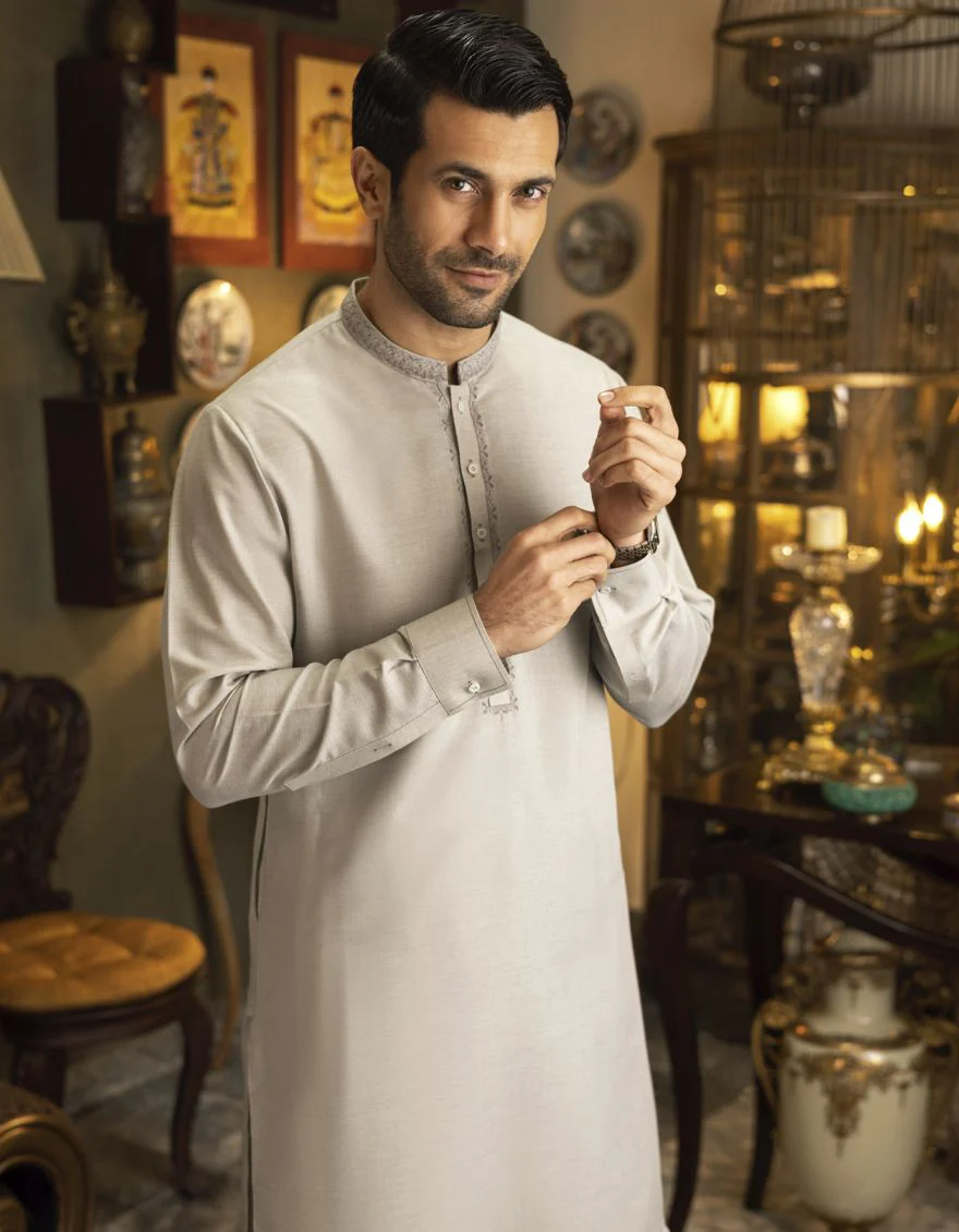 GREY KAMEEZ SHALWAR | JJKS-S-US-36857/S22/JJ7410-SF - Image 5
