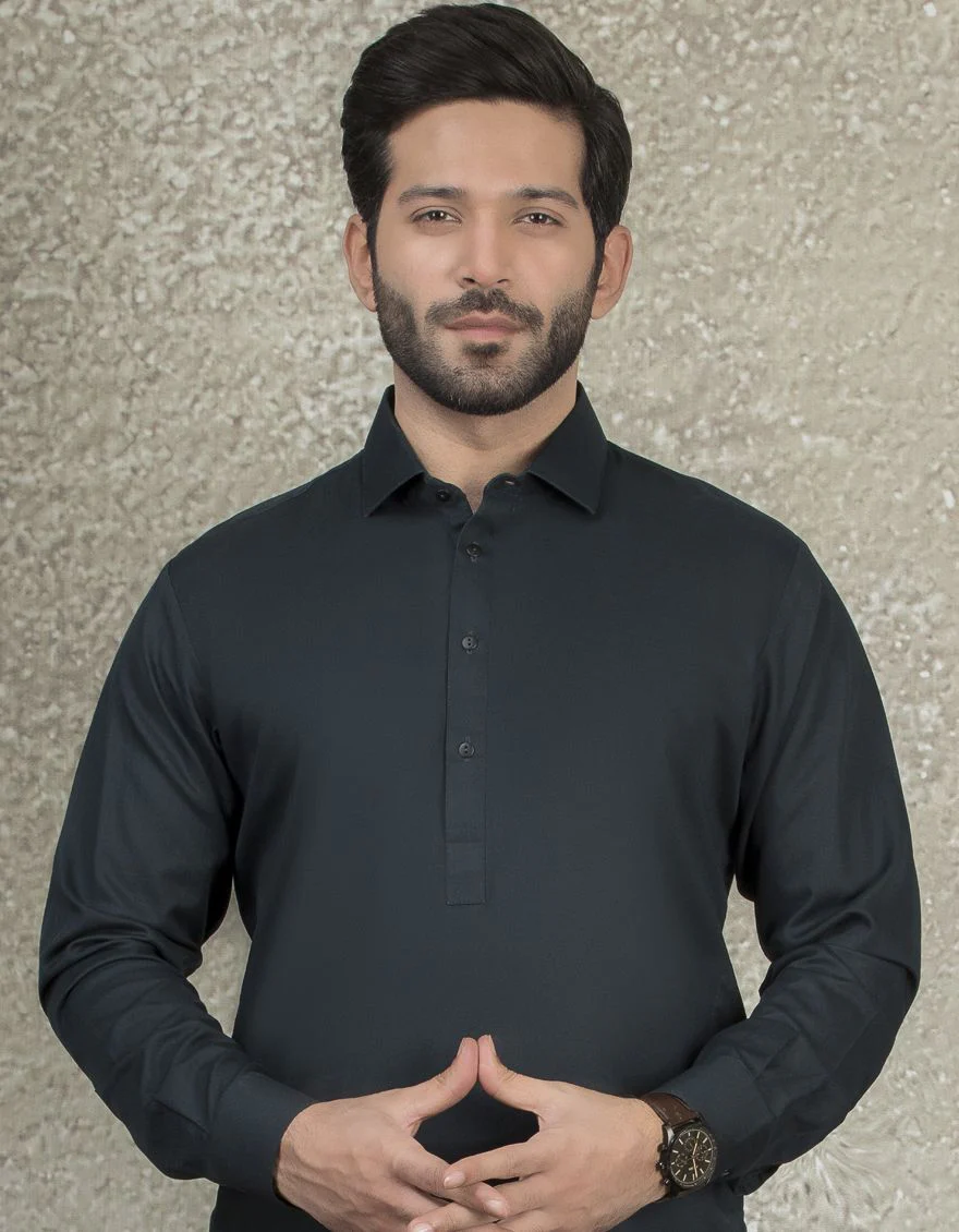 DARK GREEN KAMEEZ SHALWAR | JJKS-S-US-36864/S22/JJ7657-PN - Image 2