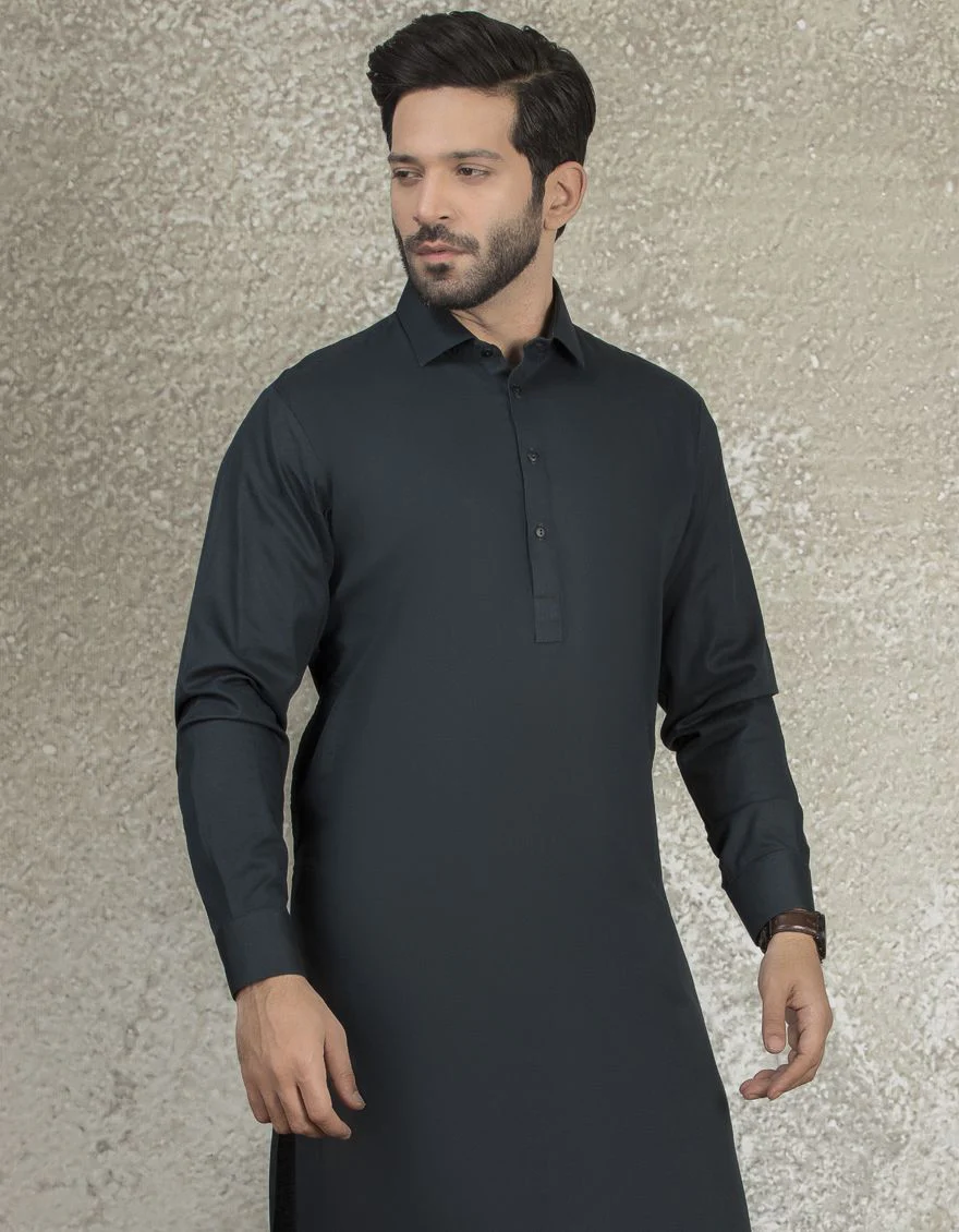 DARK GREEN KAMEEZ SHALWAR | JJKS-S-US-36864/S22/JJ7657-PN - Image 3