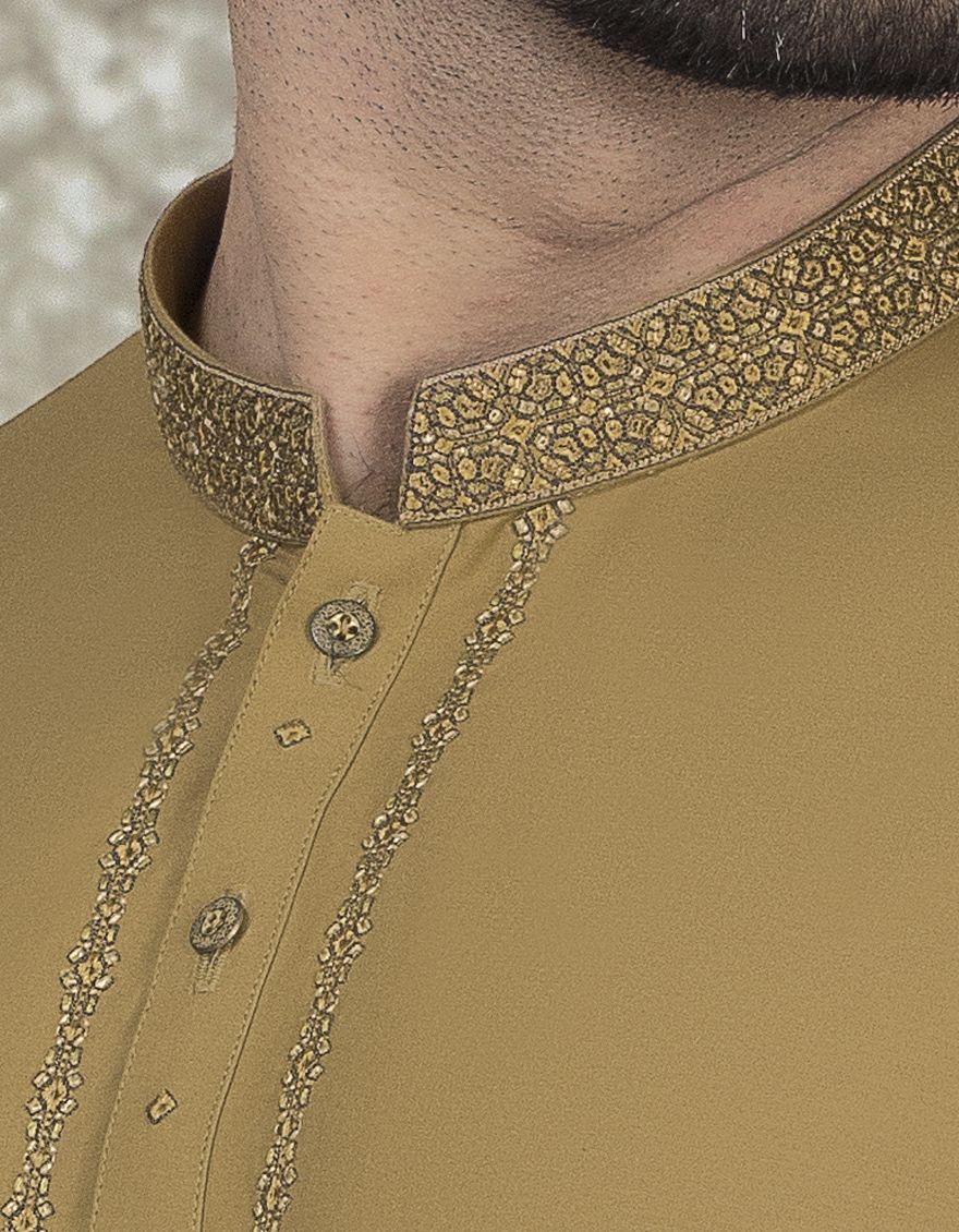DULL OLIVE KAMEEZ SHALWAR | JJKS-S-US-36871/S22/JJ7599-SF - Image 2