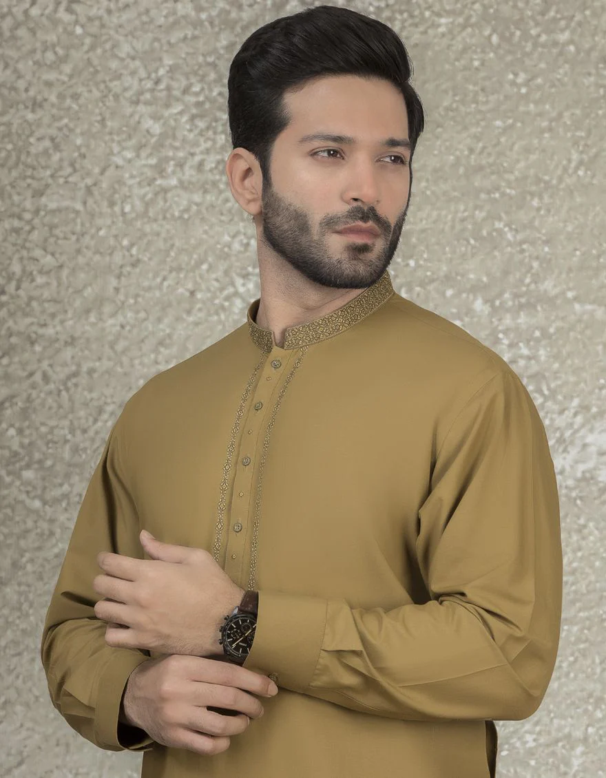 DULL OLIVE KAMEEZ SHALWAR | JJKS-S-US-36871/S22/JJ7599-SF - Image 3