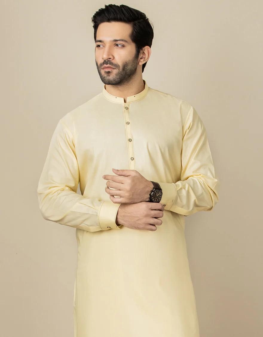 PALE YELLOW COTTON KAMEEZ SHALWAR | JJKS-S-US-36889/S22/JJ8132-CL - Image 3