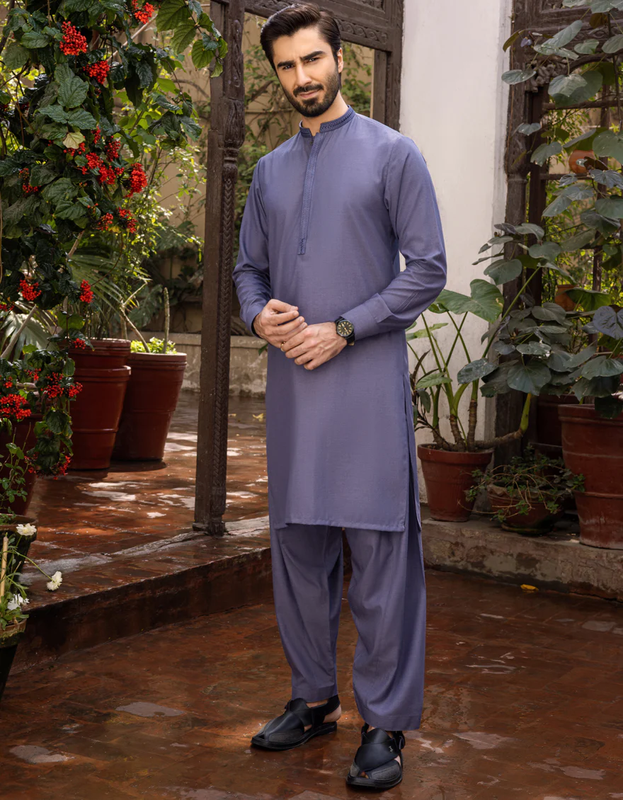 DENIM BLUE BLENDED KAMEEZ SHALWAR | JJKS-S-US-36894/S22/JJ7631-SF - Image 3