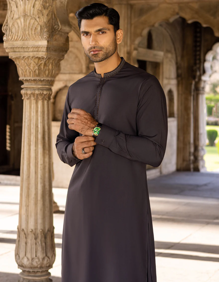 CHARCOAL GREY COTTON KAMEEZ SHALWAR | JJKS-S-US-36904/S22/JJ7563-SF - Image 3