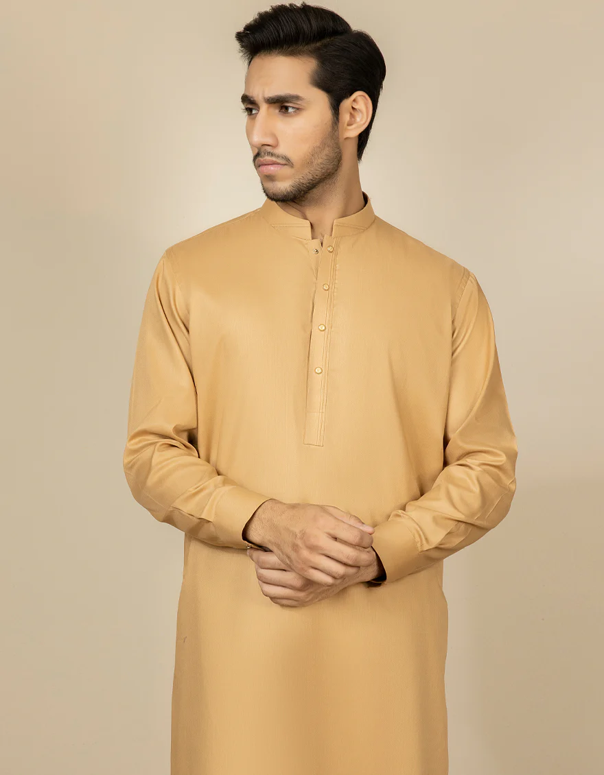 SAND COTTON KAMEEZ SHALWAR | JJKS-S-US-36908/S22/JJ8172-EX - Image 3