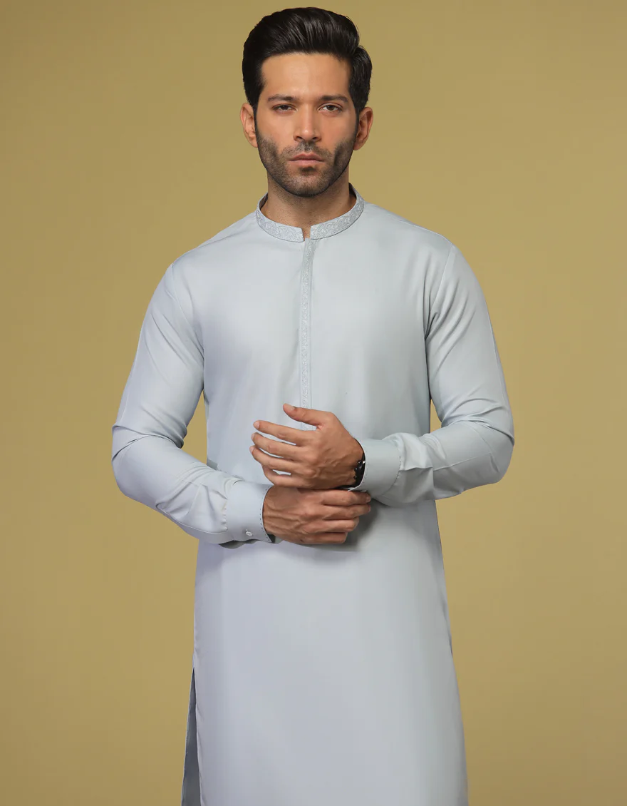 SKY BLUE BLENDED KAMEEZ SHALWAR | JJKS-S-US-36910/S22/JJ8212-SF - Image 3