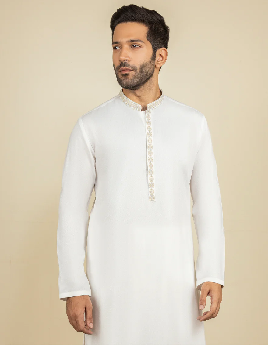 WHITE BLENDED KAMEEZ SHALWAR | JJKS-S-US-36939/S22/JJ7568-FL - Image 3
