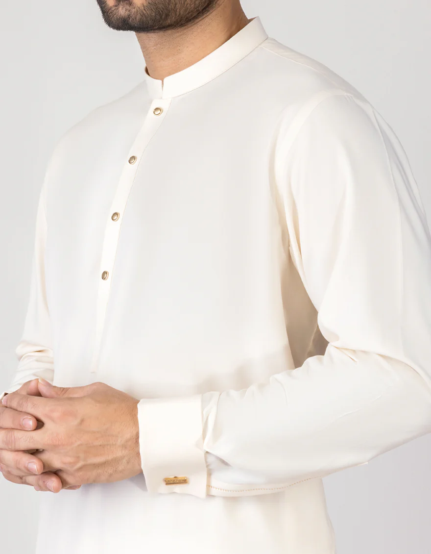OFF WHITE BLENDED KAMEEZ SHALWAR | JJKS-S-US-36947/S23/JJ8145-PN - Image 2