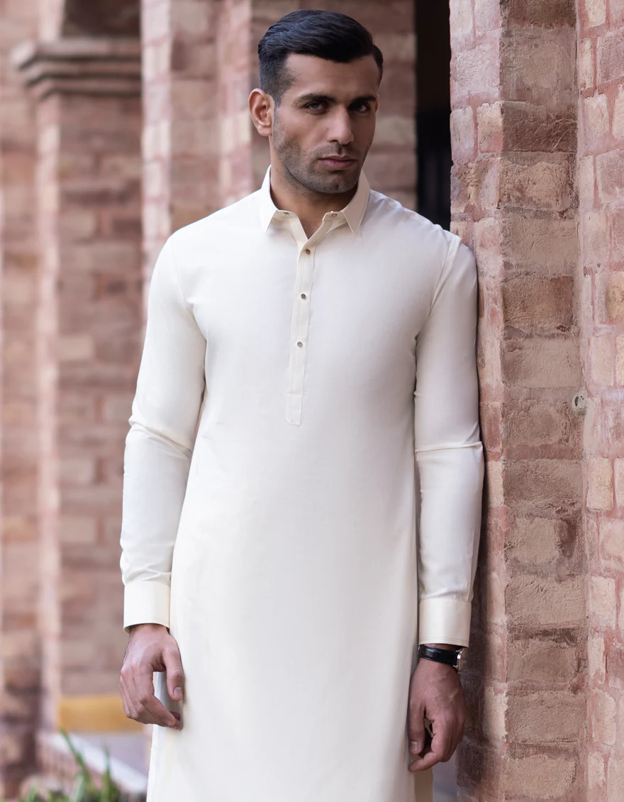 CREAM CVC KAMEEZ SHALWAR | JJKS-S-US-36999/S23/JJ8746-PN - Image 3