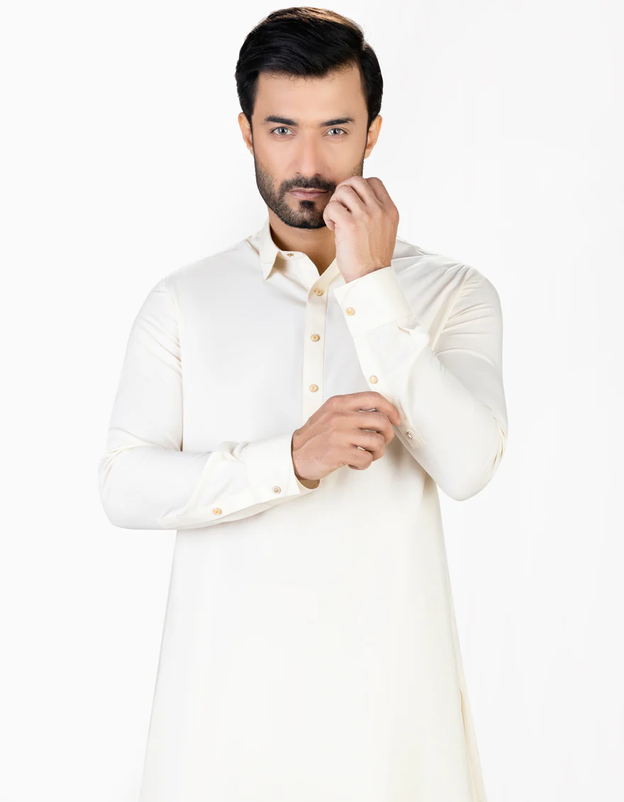 CREAM BLENDED KAMEEZ SHALWAR | JJKS-S-US-37221/S23/JJ8720-CL - Image 3