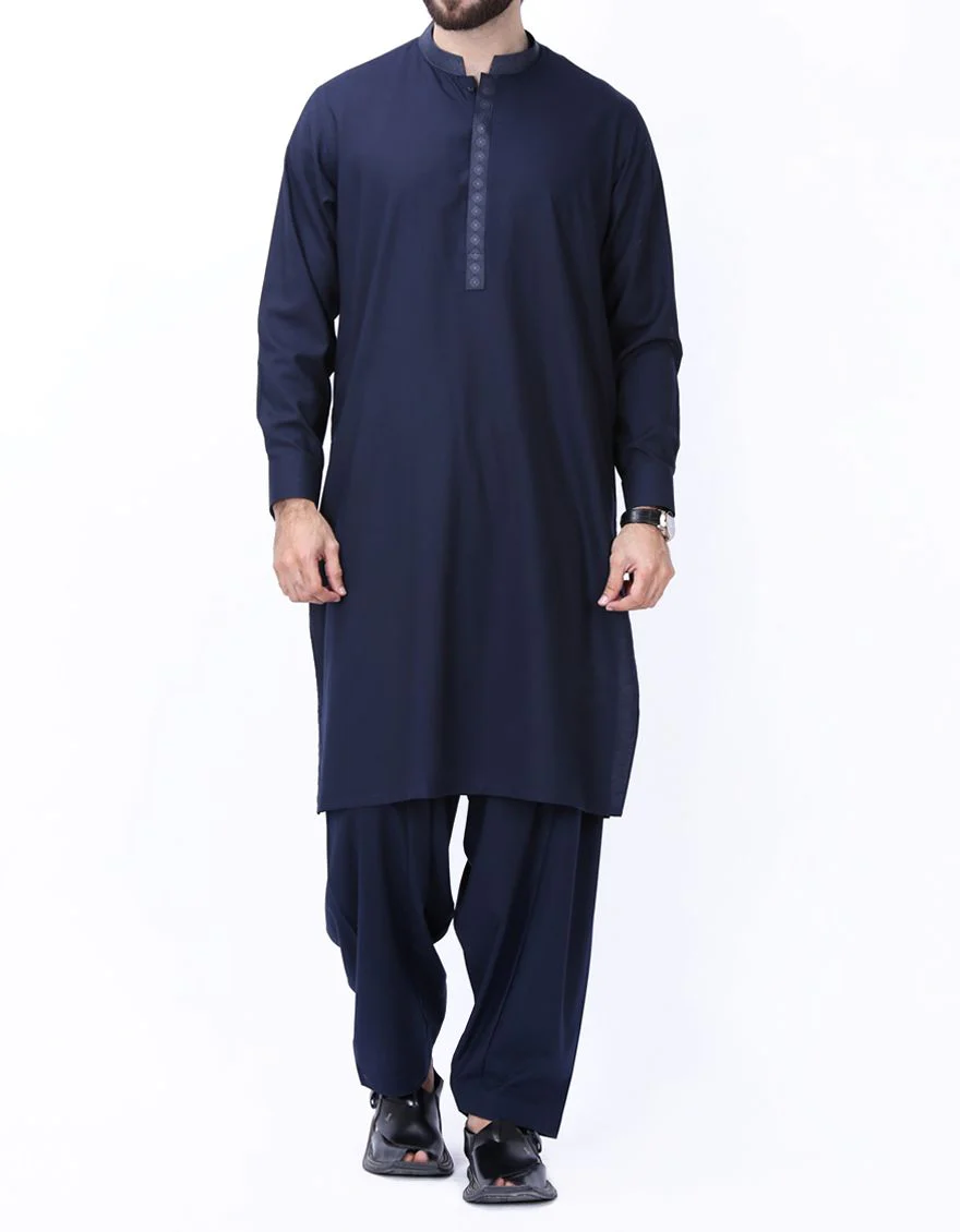 MID NT BLUE VISCOSE KAMEEZ SHALWAR | JJKS-S-US-37223/S18/JJ5777 - Image 2