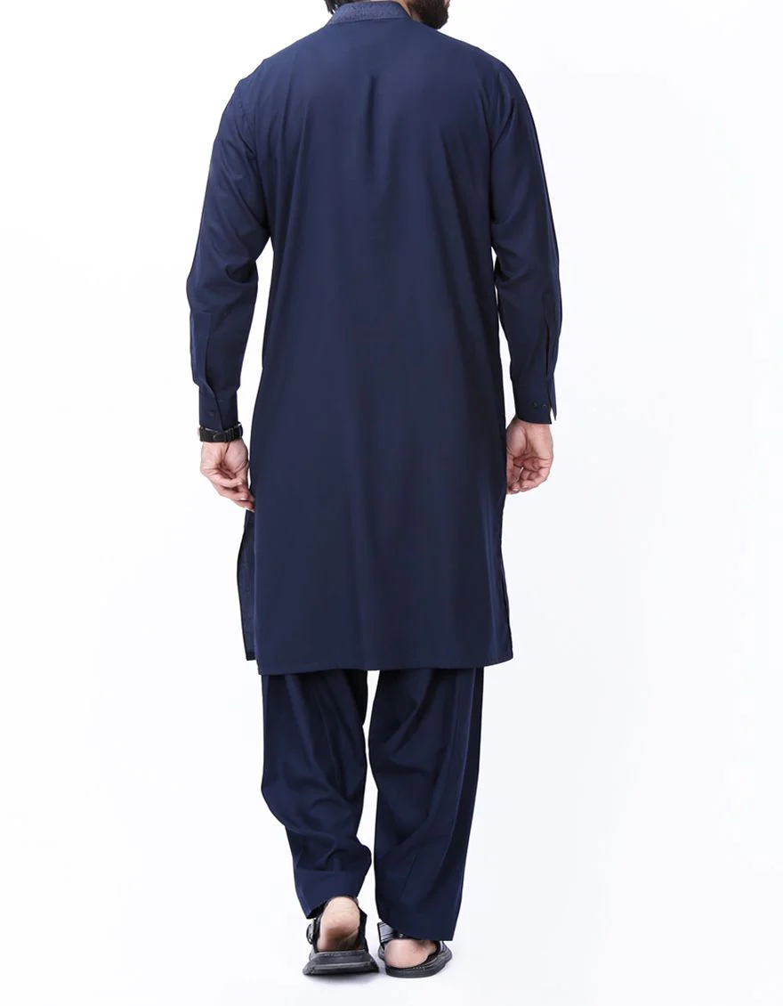 MID NT BLUE VISCOSE KAMEEZ SHALWAR | JJKS-S-US-37223/S18/JJ5777 - Image 3