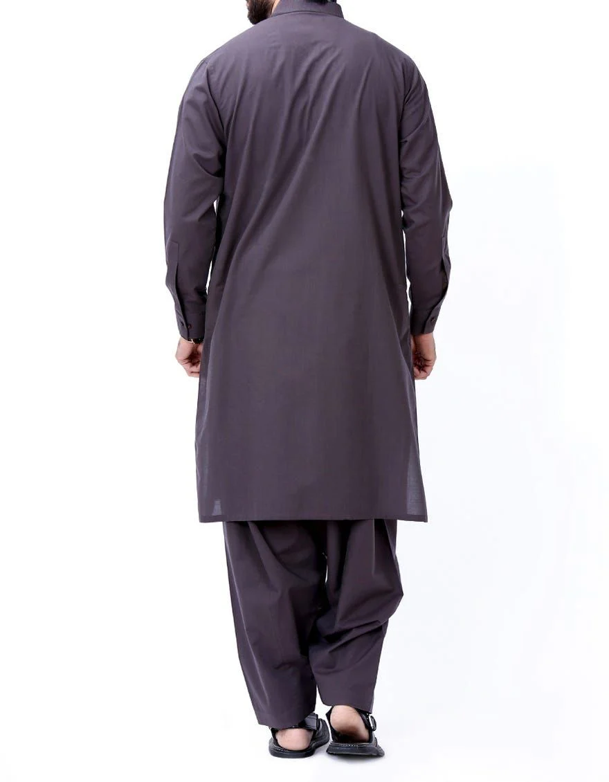 BROWN COTTON KAMEEZ SHALWAR | JJKS-S-US-37224/S18/JJ5898 - Image 3