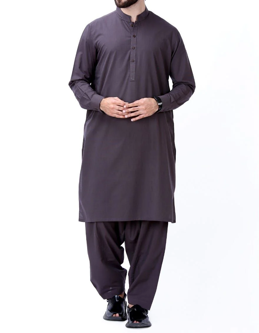 BROWN COTTON KAMEEZ SHALWAR | JJKS-S-US-37224/S18/JJ5898 - Image 4