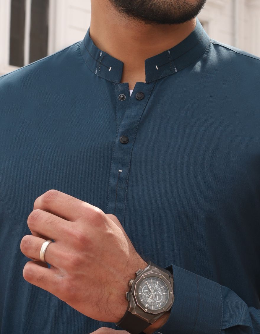 PURSSIAN BLUE KAMEEZ SHALWAR | JJKS-S-US-37405/S19/JJ6281 - Image 2